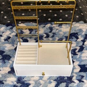 Gold and White Jewelry Organizer